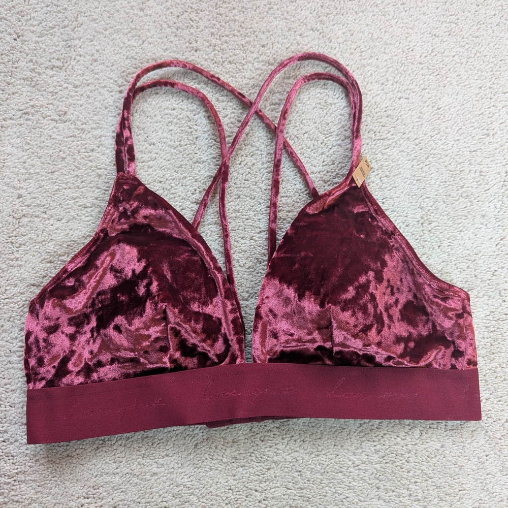 PINK Victoria's Secret Velvet Feel Bralette Size Medium